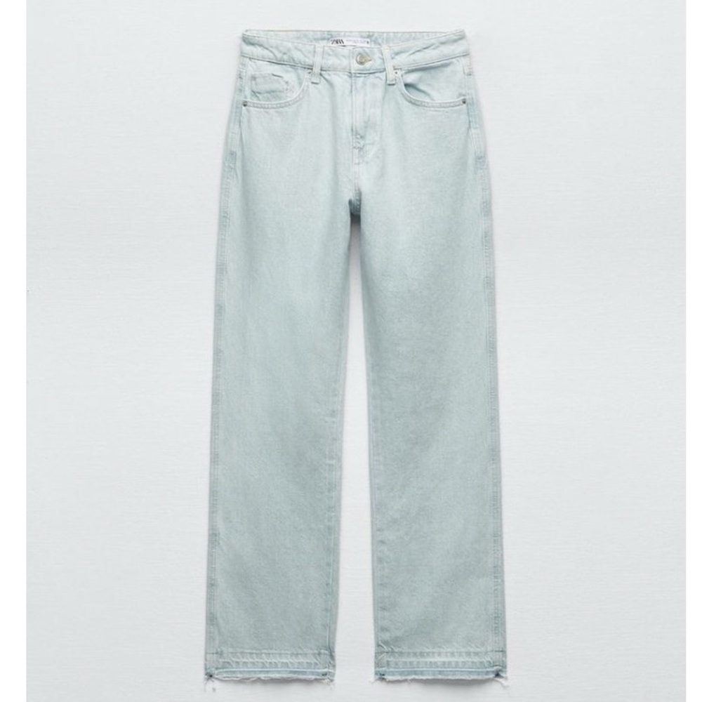 Zara Women's Light Blue Straight Leg Jeans